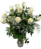 12 White Roses